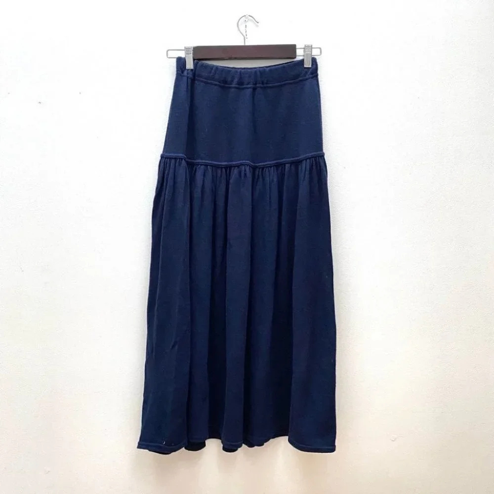 Vintage - Dark Blue Wool Blend Skirt